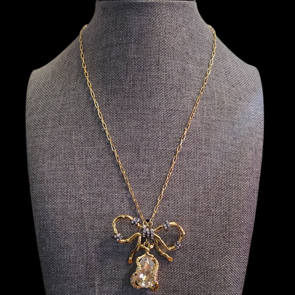 Alexis Bittar Gold Bow Necklace